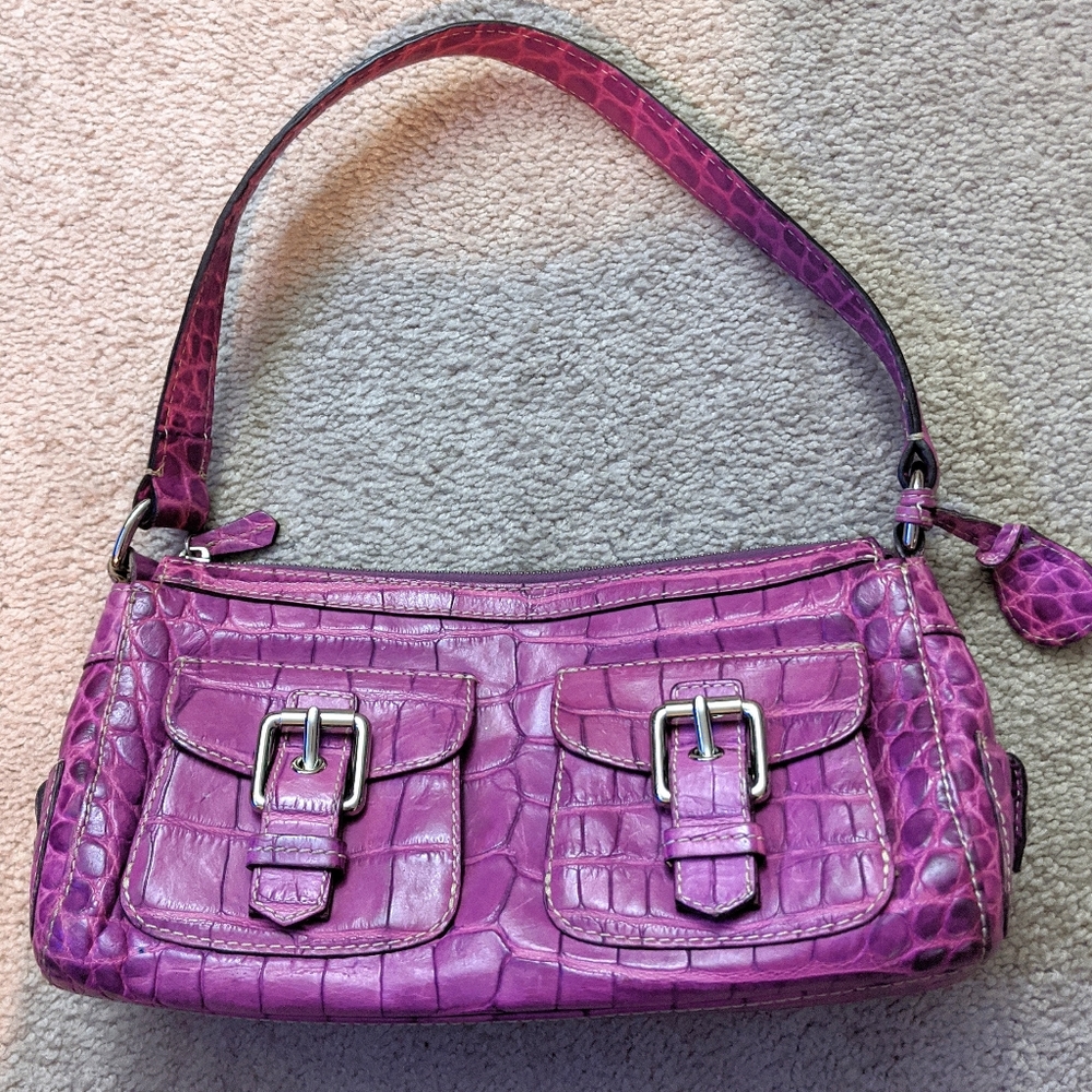 Dooney and Bourke Crocodile Satchel Purple